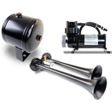 Kleinn Dual Black Horn Kit w/ 150 PSI Waterproof 0.5 gal Air Tank - HKUTV