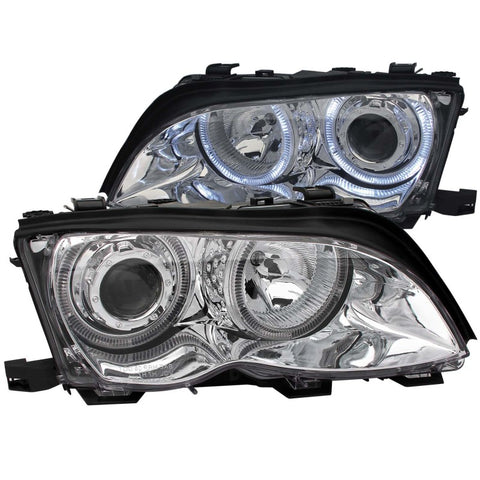 ANZO 2002-2005 BMW 3 Series E46 Projector Headlights w/ Halo Chrome - 121212