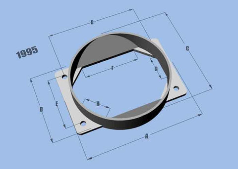 Vibrant MAF Sensor Adapter Plate for Mitsubishi applications use w/ 4.5in Inlet I.D. filters only - 1995