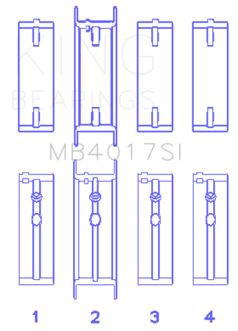 King GM 231 (3800) V6 (Size STD) Main Bearing Set - MB4017SI