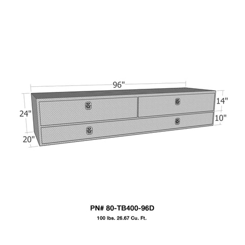 Westin/Brute High Cap 96in Stake Bed Contractor TopSider w/ Doors - Aluminum - 80-TB400-96D