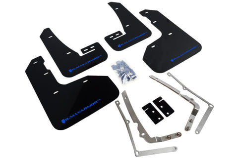 Rally Armor 15-17.5 VW Golf R Black UR Mud Flap w/ Blue Logo - MF40-UR-BLK/BL