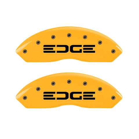 MGP 4 Caliper Covers Engraved Front & Rear Edge Yellow finish black ch - 10119SEDGYL