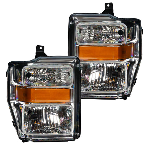 Oracle 08-10 Ford F250 Pre-Assembled Halo Headlights Chrome Housing- w/Simple Controller - 7189-504