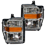 Oracle 08-10 Ford F250/350 Pre-Assembled Halo Headlights- Chrome Housing - w/o Controller - 7189-334