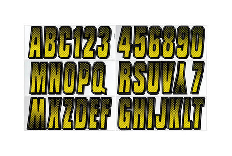 Hardline Boat Lettering Registration Kit 3 in. - 300 Yellow/Black - YEBKG300