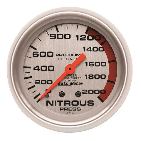 AutoMeter Gauge Nitrous Pressure 2-5/8in. 2000PSI Mechanical Ultra-Lite - 4428