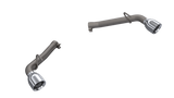 QTP 14-15 Chevrolet Camaro SS 6.2L 304SS Eliminator Muffler Delete Axle Back Exhaust w/4.5in Tips - 700114