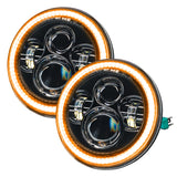 Oracle 07-18 Jeep Wrangler JK Switchback LED Halo Headlights - Amber/White - Switchback - 5769-123