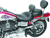 Mustang 06-17 Harley Dyna Wide Touring Solo Seat w/ Driver Backrest - Black - 79358