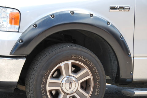 Lund 04-08 Ford F-150 (No Stepside) RX-Rivet Style Smooth Elite Series Fender Flares - Black (2 Pc.) - RX310SA