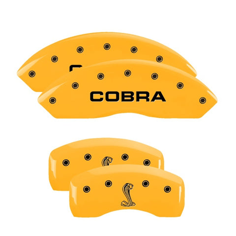 MGP Rear set 2 Caliper Covers Engraved Rear Tiffany Snake Yellow finish black ch - 10010RSNKYL