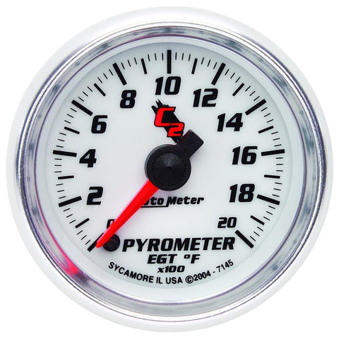 Autometer C2 52mm 2000 Deg F Electronic EGT Pyrometer Gauge - 7145
