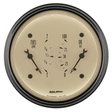AutoMeter Gauge Dual Fuel & Oilp 3-3/8in. 0 Ohm(e) to 90 Ohm(f)& 100PSI Elec Antique Beige - 1824