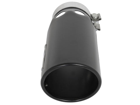 aFe Power Intercooled Tip Stainless Steel - Black 4in In x 5in Out x 12in L Bolt-On - 49T40501-B121