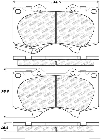 StopTech 05-17 Toyota Tacoma w/6 Lug Holes Wheels Street Performance Front Brake Pads - 308.09760