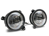 Raxiom 18-22 Jeep Wrangler JL/JT Axial Series LED Headlights- Black Housing (Clear Lens) - J133763