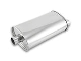 Vibrant StreetPower Oval Muffler - 2in Inlet/Dual Outlet (Center In - Offset Out) - 1104