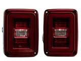 Raxiom 07-18 Jeep Wrangler JK JL Style LED Tail Lights- Black Housing - Red Lens - J133626