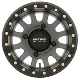 Method MR401 UTV Beadlock 15x7 / 4+3/13mm Offset / 4x156 / 132mm CB Titanium Wheel- Matte Black Ring - MR40157046843B