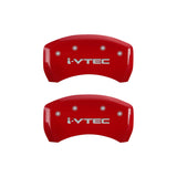 MGP 4 Caliper Covers Engraved Front & Rear i-Vtec Red finish silver ch - 39018SIVTRD