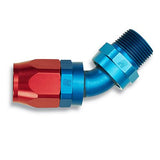 Russell Performance -8 AN Red/Blue 90 Degree Full Flow Swivel Pipe Thread Hose End (With 3/8in NPT) - 612100