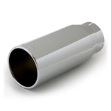 Banks Power Tailpipe Tip Kit - SS Round Straight Cut - Chrome - 4in Tube - 5in X 12.5in - 52930