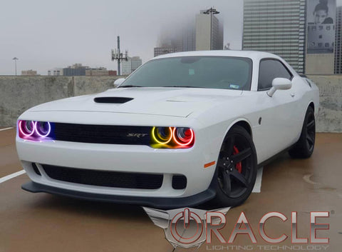 Oracle Dodge Challenger 08-14 LED Waterproof Halo Kit - ColorSHIFT w/ Simple Controller - 1292-504