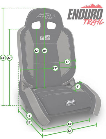 PRP EnduroTrail Reclining Suspension Seat - Black Suede - Passenger - A8801045-241