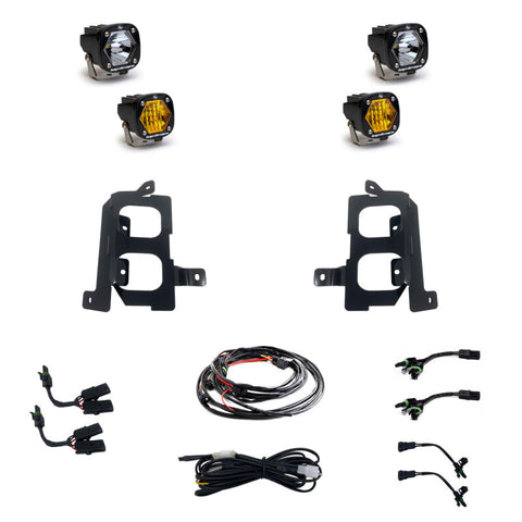 Baja Designs 19-22 GMC 1500 S1 Fog Pocket Mount Kit Clear Spot / Clear Wide Cornering - 448085