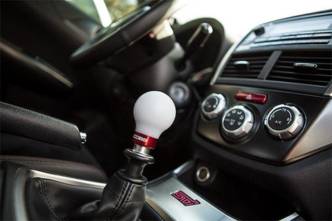 Cobb Subaru 6-Speed COBB Shift Knob - White w/Race Red Collar (Non-Weighted) - 213350-W-RD