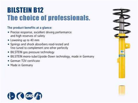 Bilstein 13-17 Porsche 911 Carrera 3.4L/3.8L Front and Rear B12 Pro-Kit Suspension Kit - 46-258908