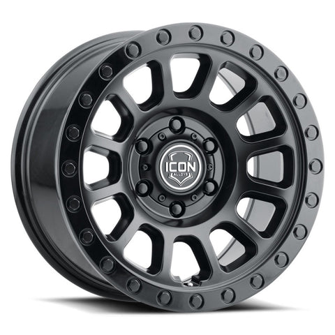 ICON Hulse 17 X 8.5 6 X 5.5 0mm Offset 4.75in BS Double Black - 8017858347DB