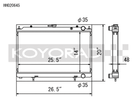Koyo 95-98 Nissan 240SX S14 2.4L KA24DE (MT) Radiator - HH020645