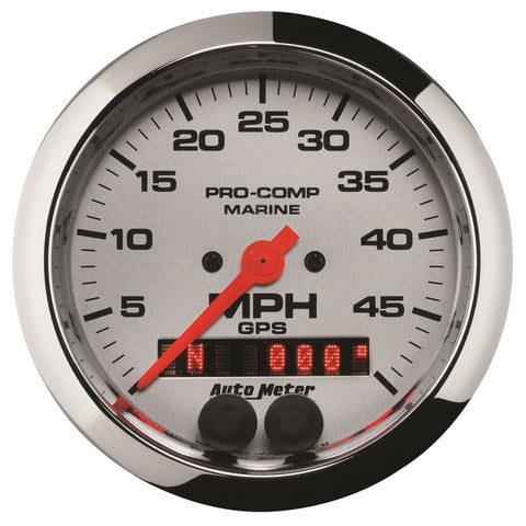 Autometer Marine Chrome Ultra-Lite 3-3/8in 50MPH GPS Speedometer Gauge - 200635-35