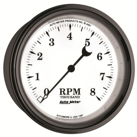 AutoMeter Gauge Tachometer 3-3/8in. 8K RPM In-Dash Old Tyme White II - 1297