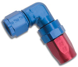 Russell Performance -6 AN Red/Blue 90 Degree Forged Aluminum Swivel Hose End - 613640