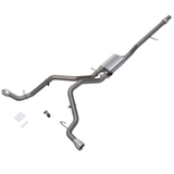 QTP 14-18 Chevy Silverado 1500 4.8L/5.3L EC/CC SB 304SS Scrmr Cat-Back Rear Split Exit w/4.5in Tips - 410015