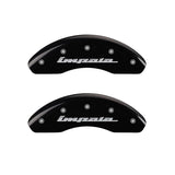 MGP 4 Caliper Covers Engraved Front & Rear Impala Black finish silver ch - 14223SIMPBK