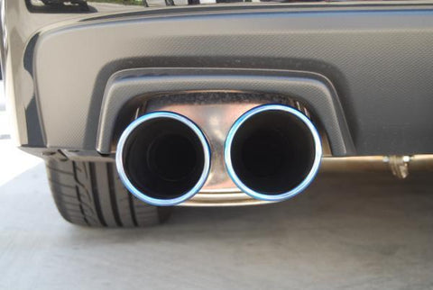 Invidia 15+ Subaru WRX/STI 4Dr Q300 Twin Outlet Rolled Titanium Burnt Quad Tip Cat-Back Exhaust - HS15STIG3T