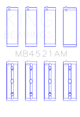 King Engine Bearings Mercedes Benz M 272.911 / M 272.920 Crankshaft Main Bearing Set - MB4521AM