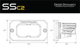 Diode Dynamics Stage Series 2in LED Pod Sport - Yellow Combo Flush ABL (Pair) - DD6730P