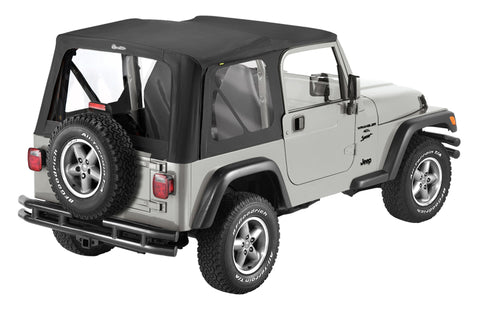 Bestop 03-06 Jeep Wrangler TJ Replace A-Top (Blk Diamond Sailcloth Clear Windows No Door Skins ) - 79125-35