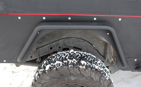 Fishbone Offroad 97-06 Jeep Wrangler TJ Steel Tube Fenders Rear 3In Flare - Blk Textured Powdercoat - FB23029R