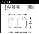 Hawk 2010 Camaro SS DTC-70 Race Rear Brake Pads - HB194U.570