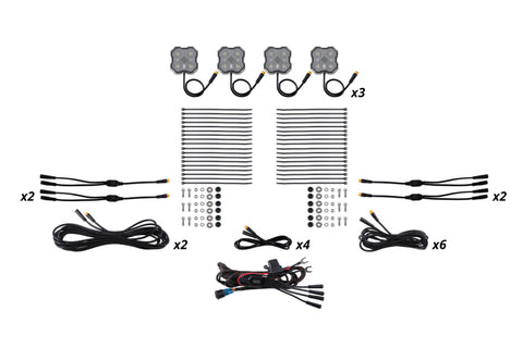 Diode Dynamics Rock Light - Red/White - M8 12-Pack - DD8748