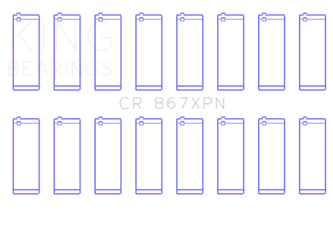 King GM 265CI 4.3L V8/283CI 4.7L V8/302CI 5.0L V8 (Size STD) Tri-Metal Performance Rod Bearing Set - CR867XPN