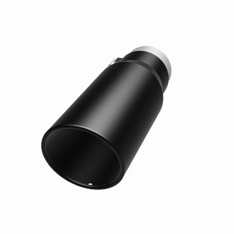 MagnaFlow Tip Stainless Black Coated Single Wall Round Single Outlet 5in Dia 3.5in Inlet 14.5in L - 35237