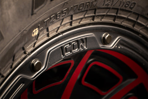 ICON Victory 17x8.5 6x135 6mm Offset 5in BS Satin Black w/Red Tint Wheel - 3017856350SBRT