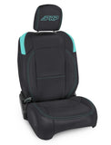 PRP Jeep Wrangler JL Front Seat Covers - 2 door- with Molle Back (Pair) - Black/Teal - B038-09